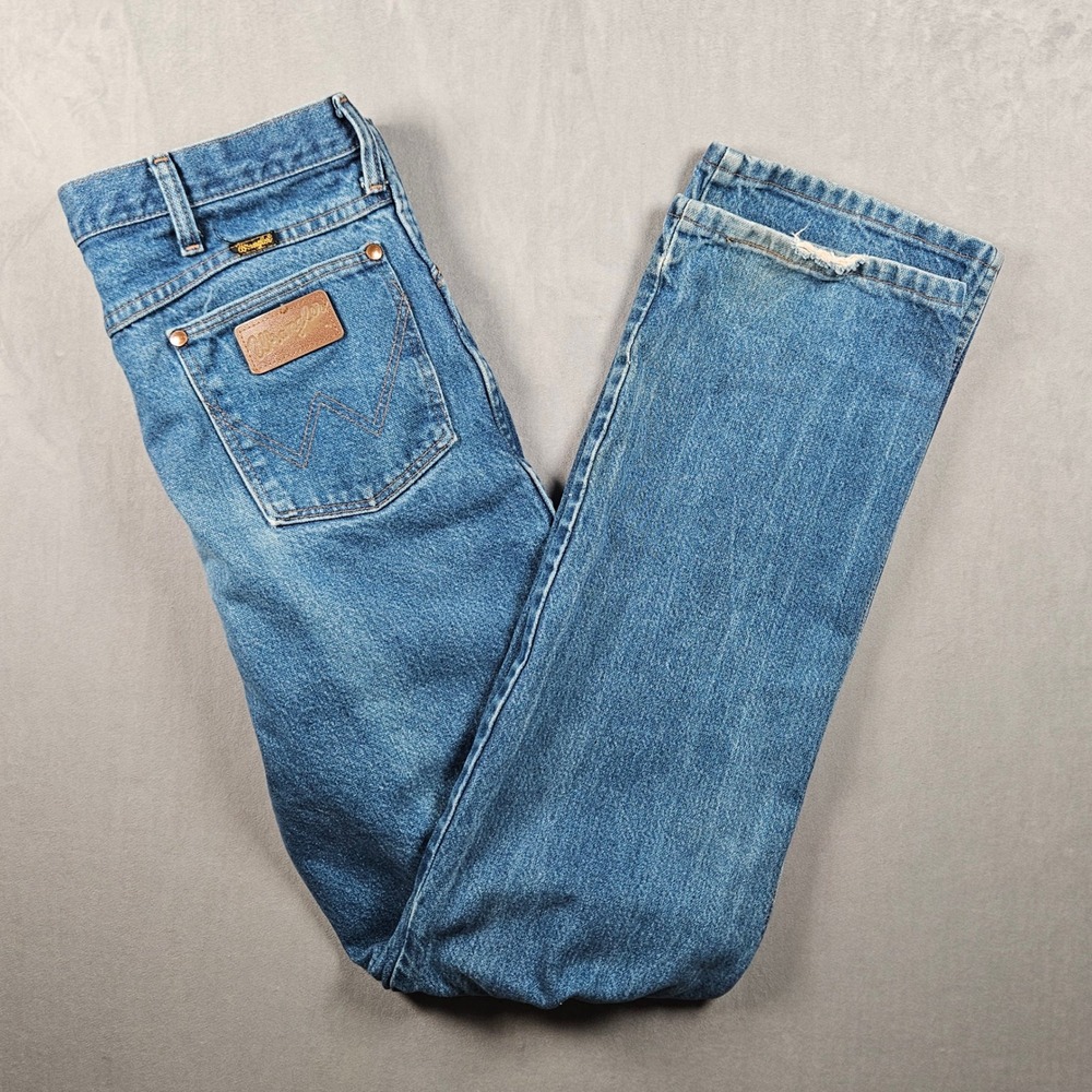 Vintage Wrangler Cowboy Cut Jeans Mens 36x34 (fits 34x34) Blue Slim Fit USA Made